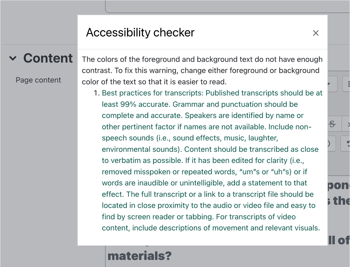 An example of an error page generated by the ATTO accessibility checker.