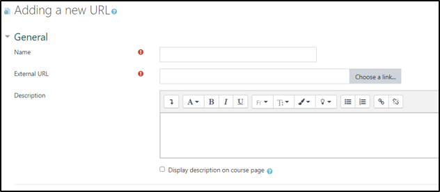screenshot of the URL dialogue box
