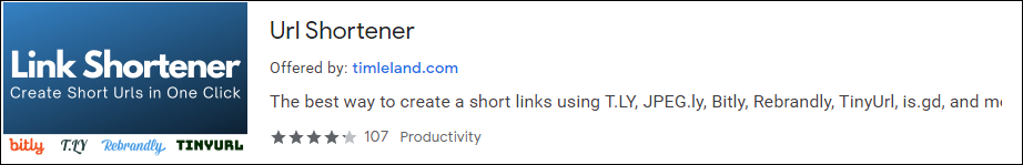 screen shot of the recommended Url Shortener