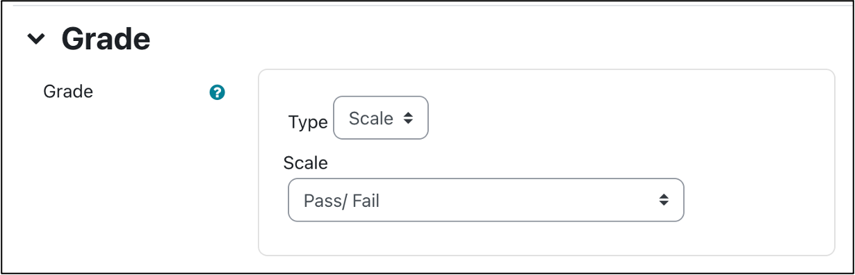 type and scale menus in Moodle
