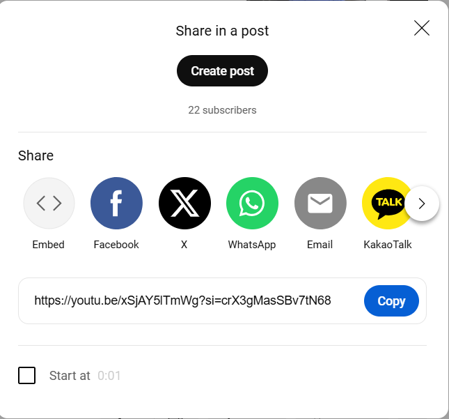 embed button in YouTube
