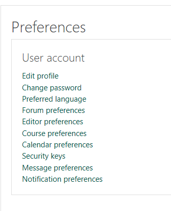 screen shot of notification preferences