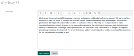students composing answers to online text