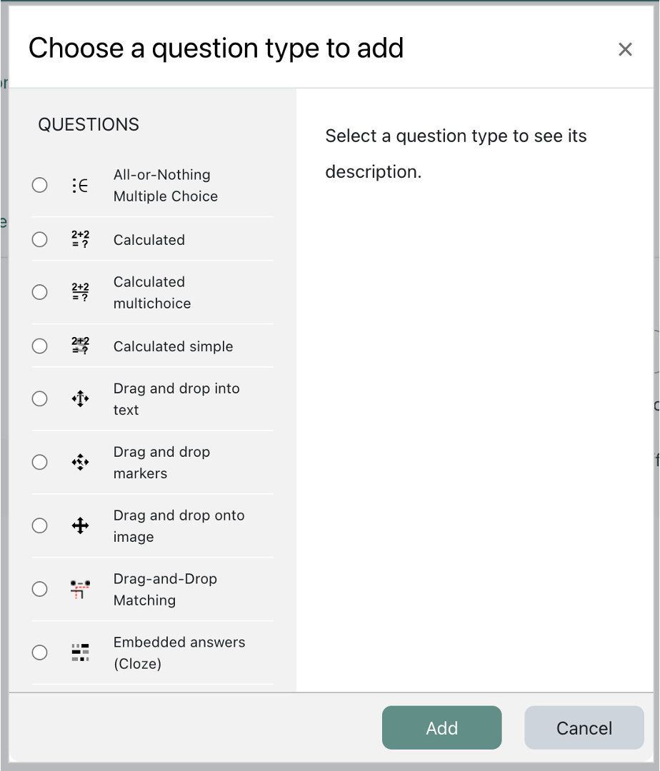 new question dialogue box