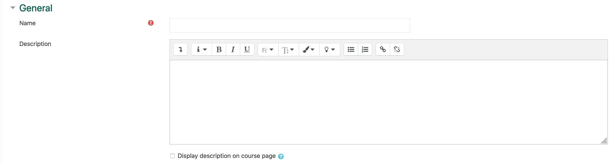 screenshot of general quiz setings