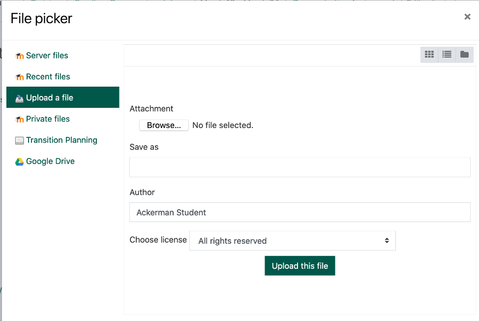 screenshot showing Moodle file picker