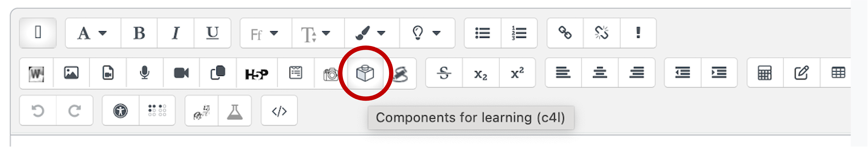 components for learning button highlighted