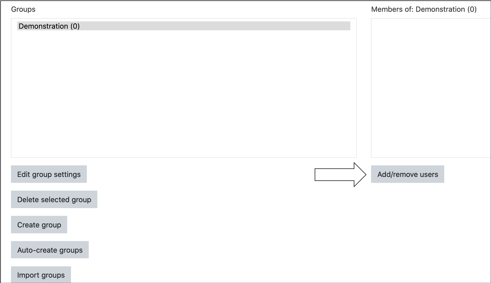 screenshot of add or remove users button