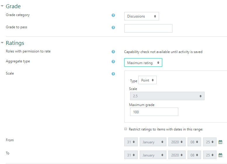 screenshot of the forum settings .