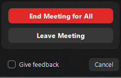 screenshot of leave meeting button