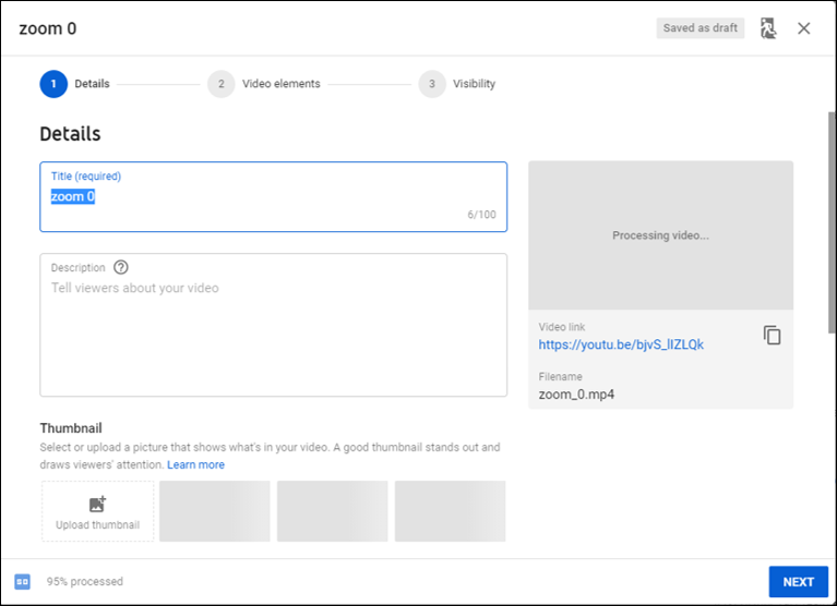 screenshot of details box