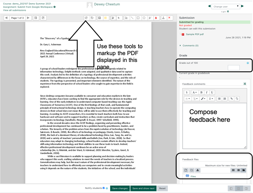 the Annotate PDF interface with tools highlighted