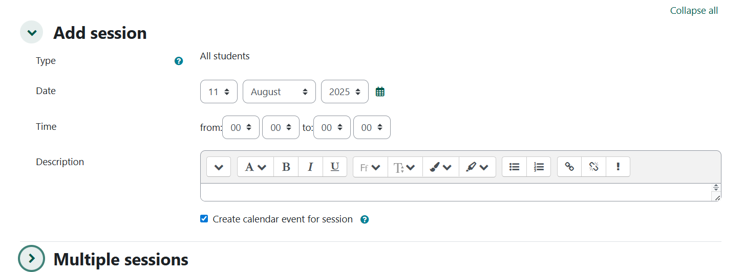 details for the first session
