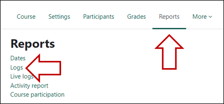 the reports and logs controls
