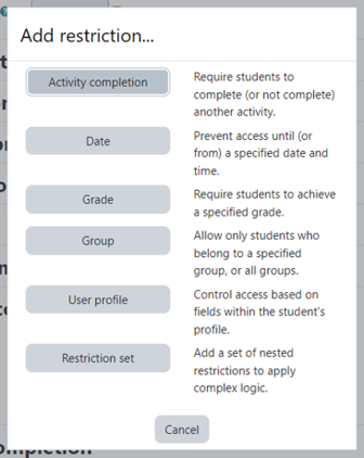 restrict access dialogue box