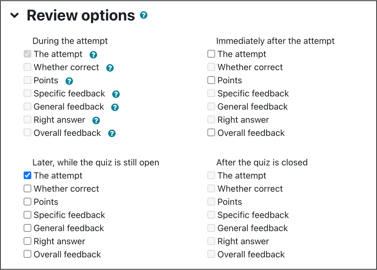 review options