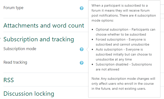 screen shot of subscription options