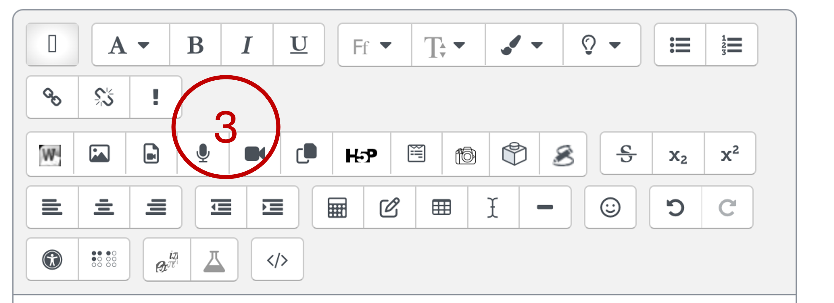 microphone and camera icons highlighted