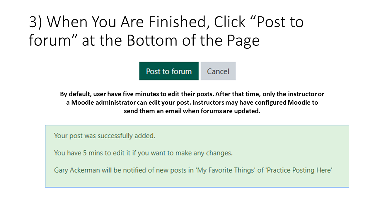 3) Click "Post to forum" 