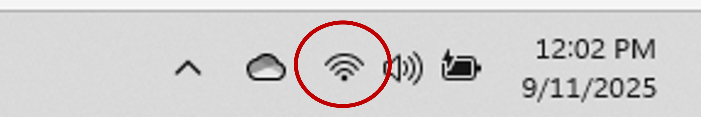 the audio icon in the Windows task bar